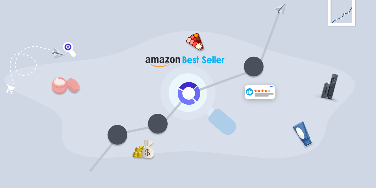 Amazon best selling categories comparison illustration by emplicit