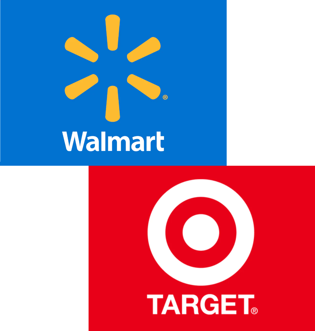 walmart and target logos