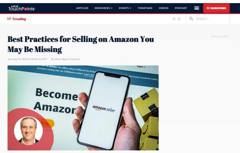 Retail Touch Pints covers Best Practices for Selling on Amazon