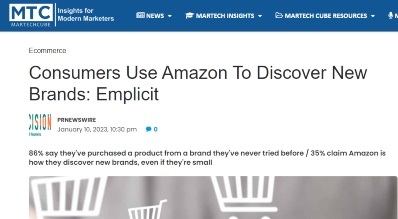Consumers Use Amazon To Discover New Brands: Emplicit